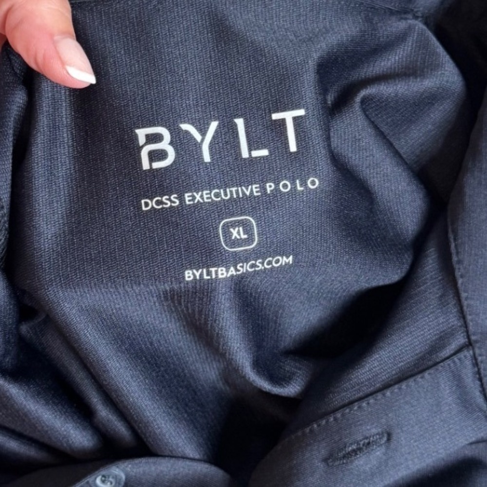BYLT Drop Cut Executive Polo Mens XL Black Short Sleeve Pocket Performance Shirt - Picture 8 of 11
